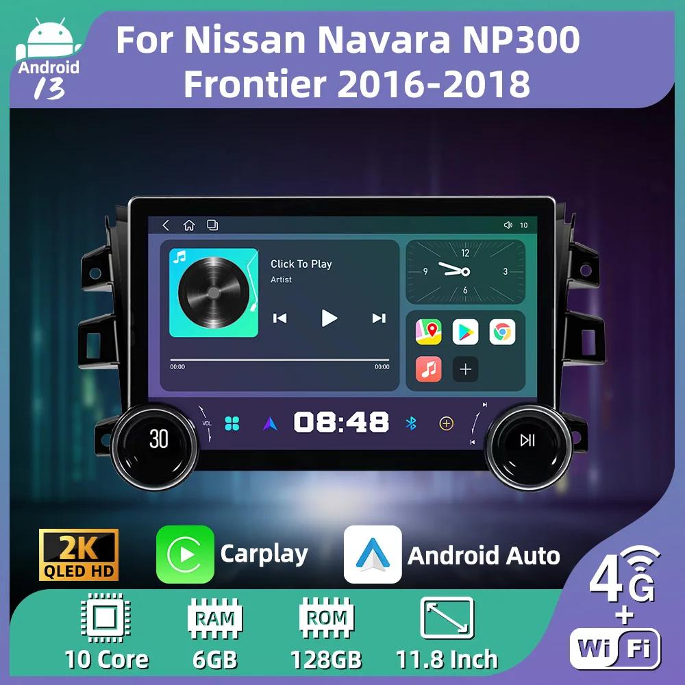 Nissan Navara Frontier  Ƽ̵ ÷̾, NP300 2016-2018, 2 Din, ȵ̵, FM, GPS, , ̼,  ׷